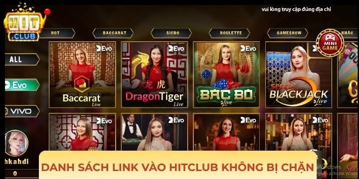 Danh sách link vào Hitclub không bị chặn?