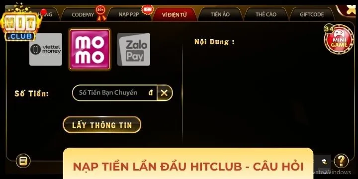 FAQs - Những câu hỏi thường gặp khi nạp tiền lần đầu Hitclub