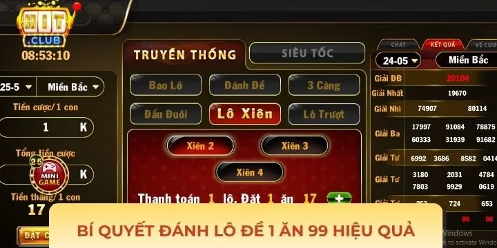 Bí quyết thắng Lô Đề 1 Ăn 99 Hitclub dễ dàng cho người mới